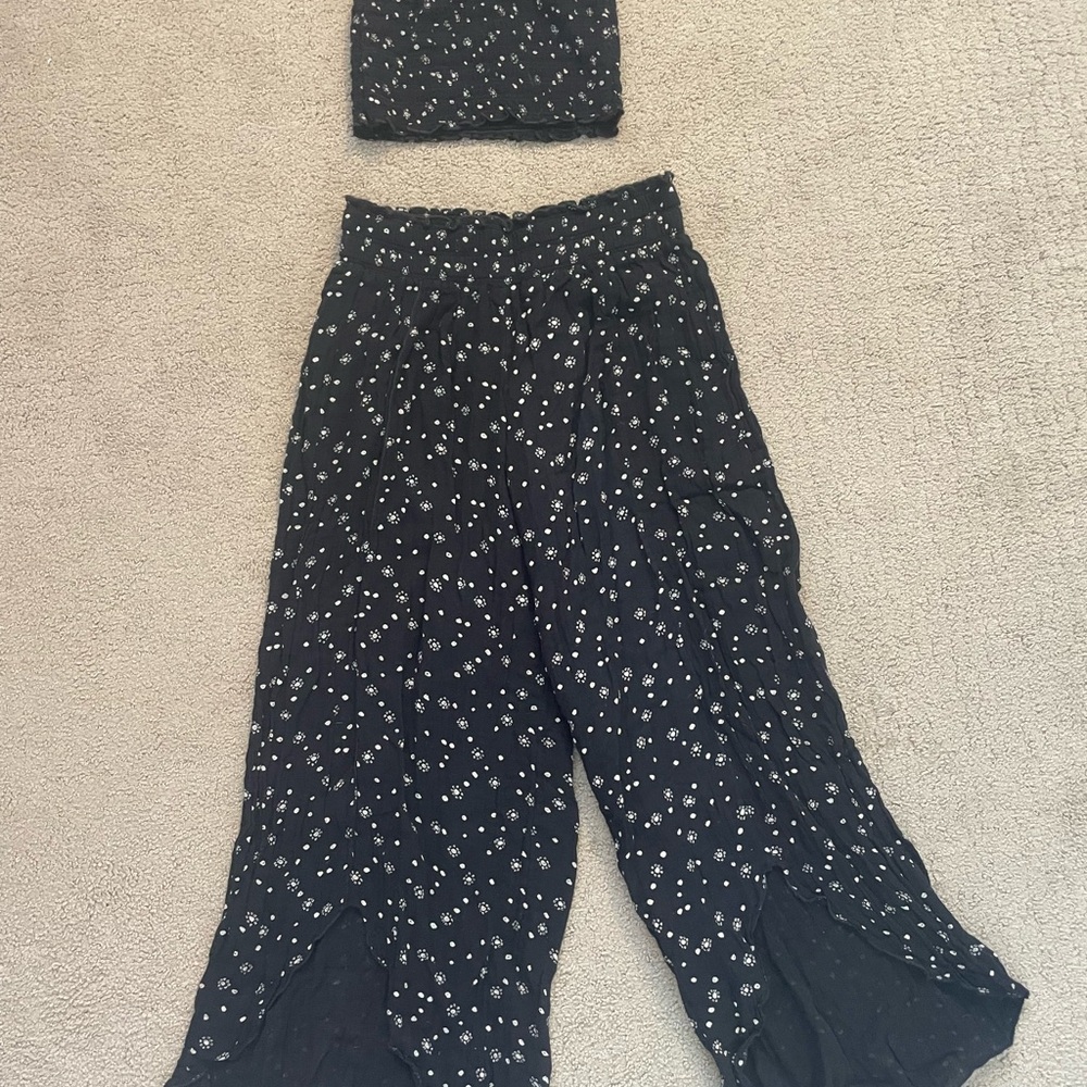 Urban Outfitters Black and White Floral Set